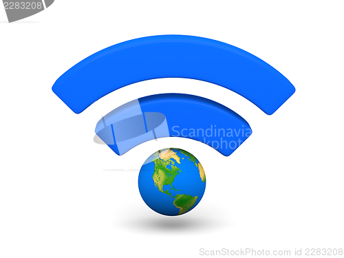 Image of Blue WiFi symbol