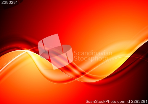 Image of Abstract red waves design