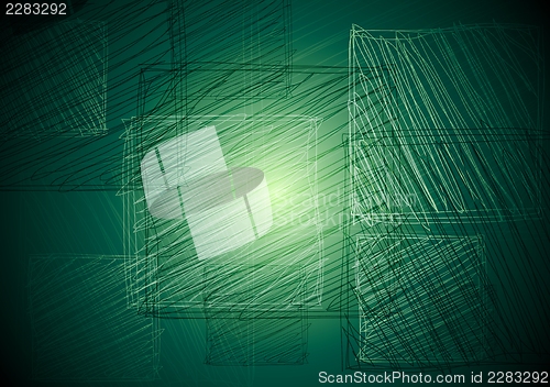 Image of Vibrant green square drawing