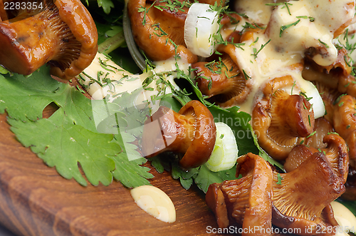 Image of Roasted Chanterelles with  Cheese Sauce