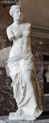 Image of The Venus Di Milo, a sculpture of the Roman goddess Venus, is kn