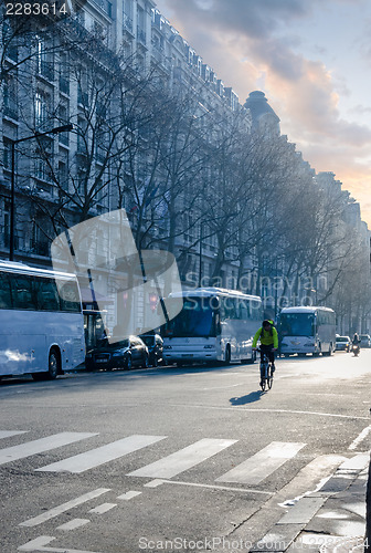 Image of Early morning, first rays of the sun touch the streets of Paris 