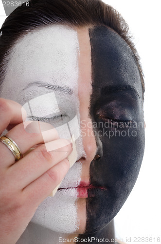 Image of Beautician artist applying makeup