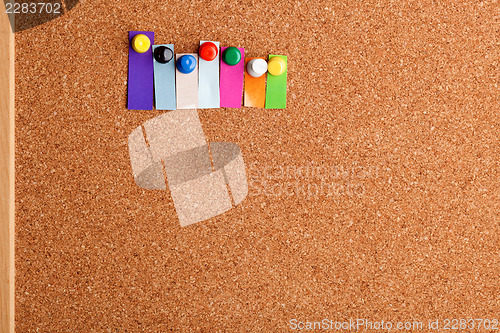 Image of Cork board and colorful heading for seven letter word 