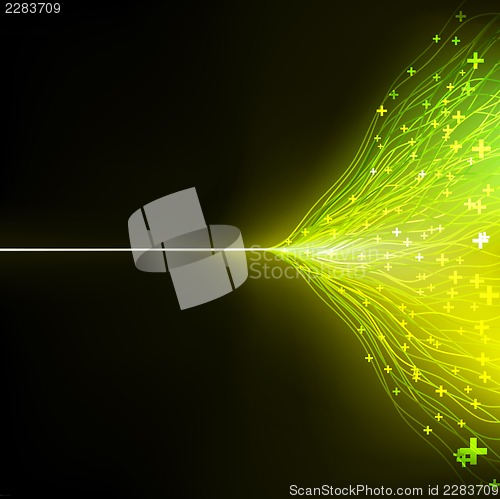 Image of Colorful lines on dark green background. EPS 10