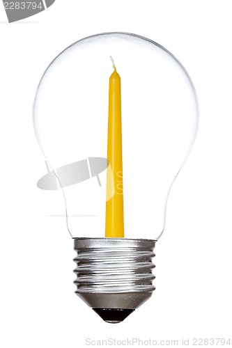 Image of Light bulb with candle inside