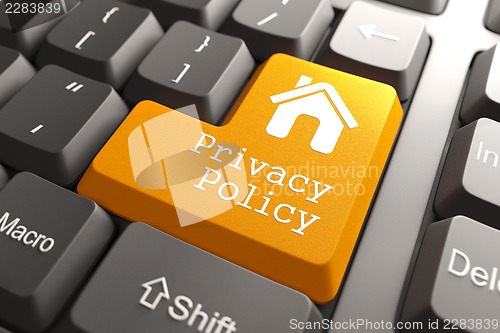 Image of Keyboard with Privacy Policy Button.