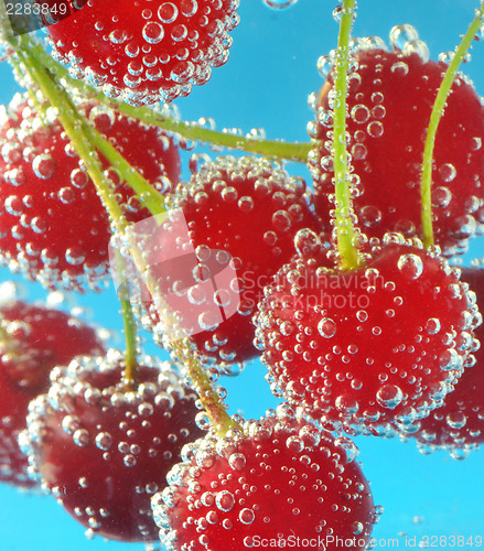 Image of cherries and bubbles