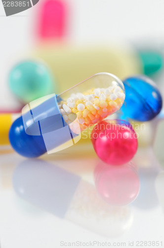 Image of pills isolated on white backgraound