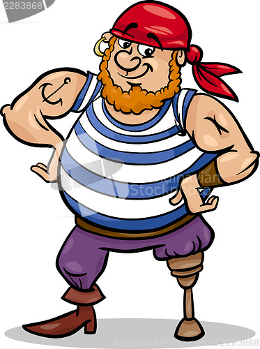 Image of peg leg pirate cartoon illustration