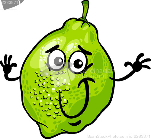 Image of funny lime fruit cartoon illustration