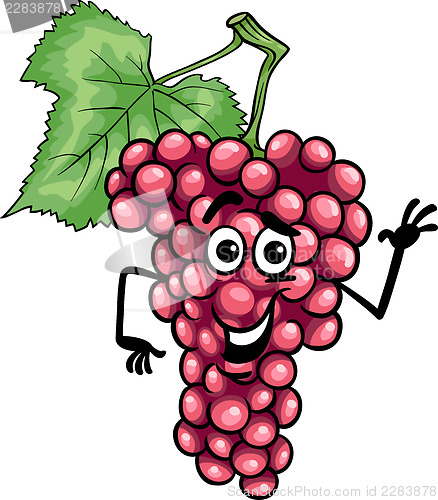 Image of funny red grapes fruit cartoon illustration