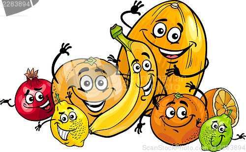 Image of citrus fruits group cartoon illustration