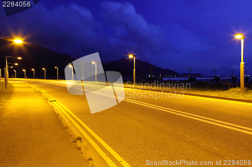 Image of Asphalt road at night