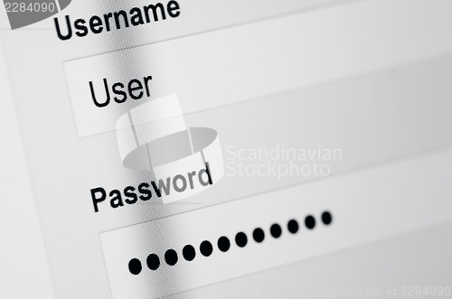 Image of User login on screen 