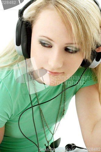 Image of teenage girl in headphones