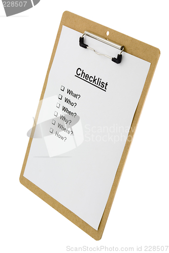 Image of Checklist on a clipboard

