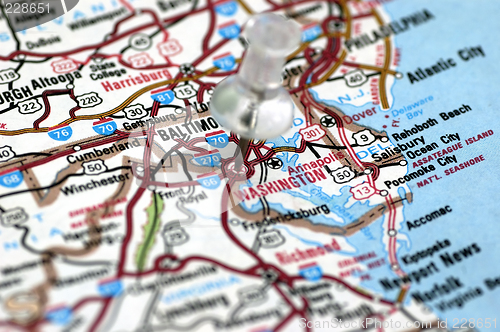 Image of Washington DC in map