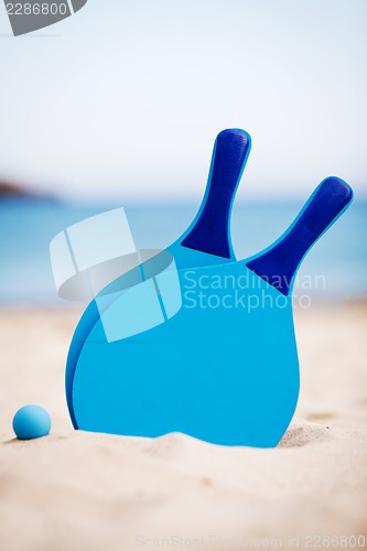 Image of still life beachball in summer on the beach vacation