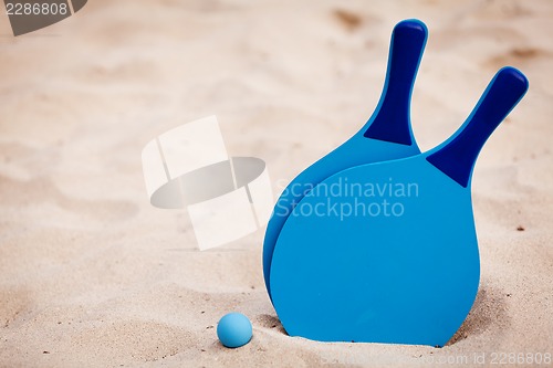 Image of still life beachball in summer on the beach vacation