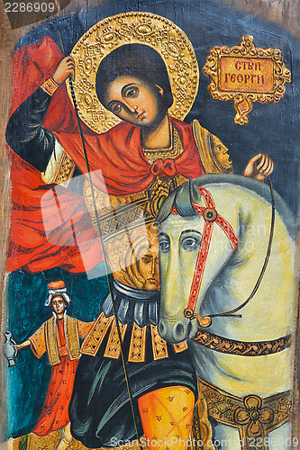 Image of Old painting of an Orthodox saint in Etara, Bulgaria