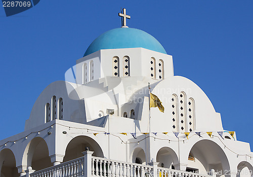 Image of White and blue Greek church