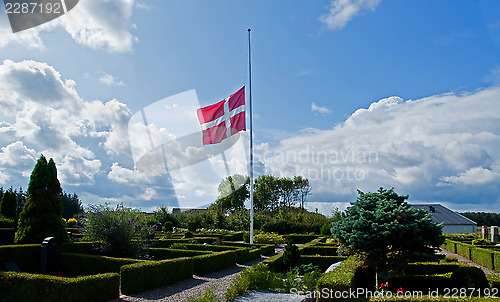 Image of Danish flag at half mast