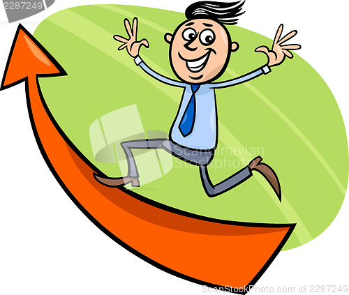 Image of businessman with arrow cartoon