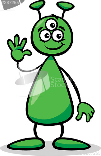 Image of alien or martian cartoon illustration