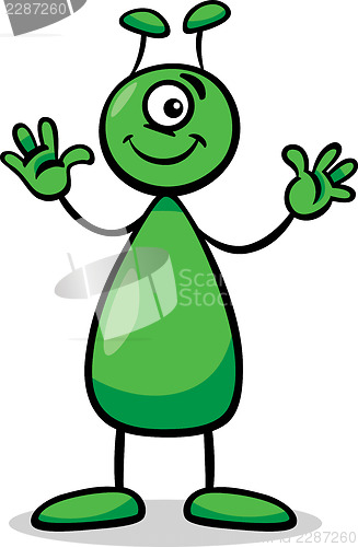 Image of alien or martian cartoon illustration