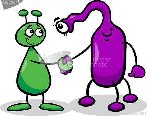 Image of aliens or martians cartoon illustration