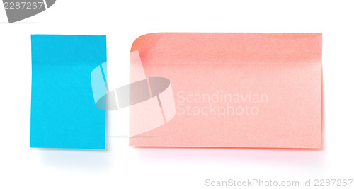 Image of Blue and pink paper sticky stickers