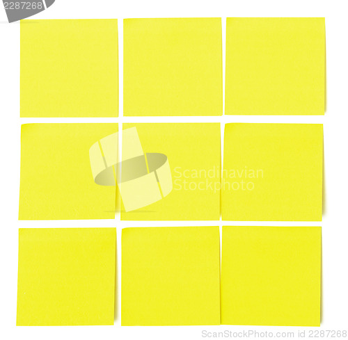 Image of Set of yellow paper sticky stickers