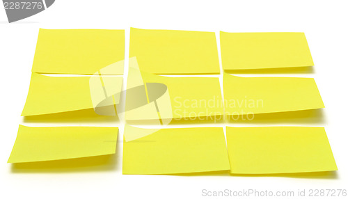 Image of Set of yellow paper sticky stickers