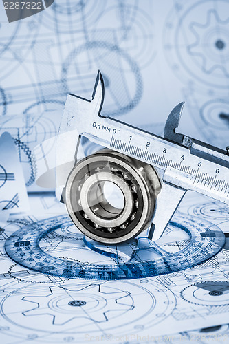 Image of Technical drawings with the bearing