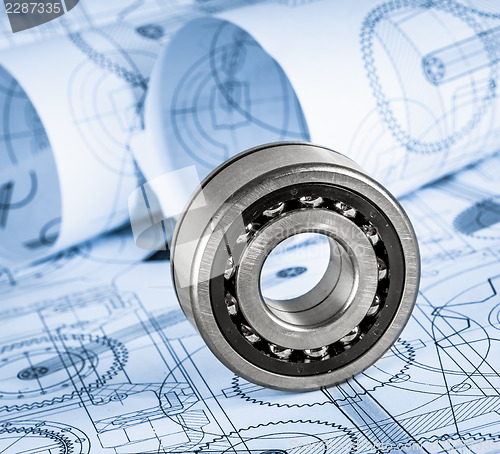 Image of Technical drawings with the bearing