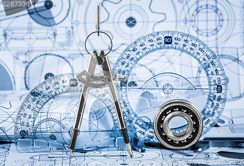 Image of Technical drawings with the bearing