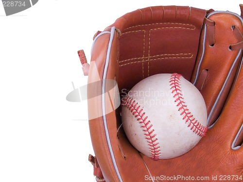 Image of Baseball Being Caught In A Baseball Glove