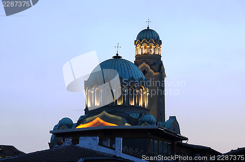 Image of Cathedral in Veliko Tarnovo at Dusk