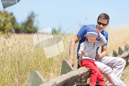 Image of family hiking