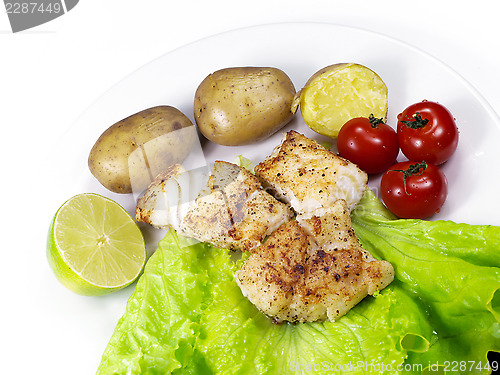 Image of Fried white fish on a plate