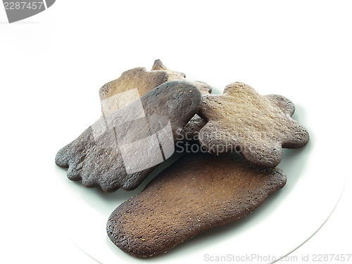 Image of Burned cookies on white plate