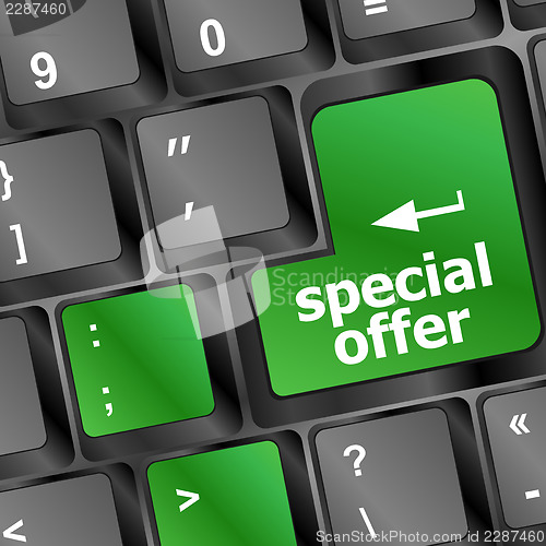 Image of special offer button on computer keyboard