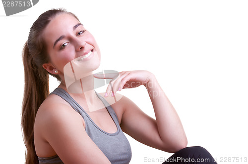 Image of Woman Sitting on the Floor