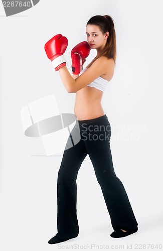 Image of Portrait of female boxer