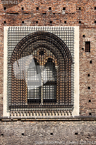 Image of brown castle brick  window