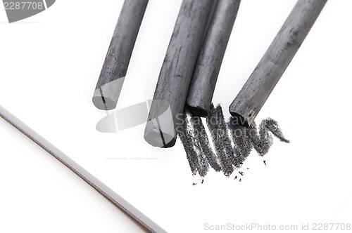 Image of Artist's black charcoal with smudge