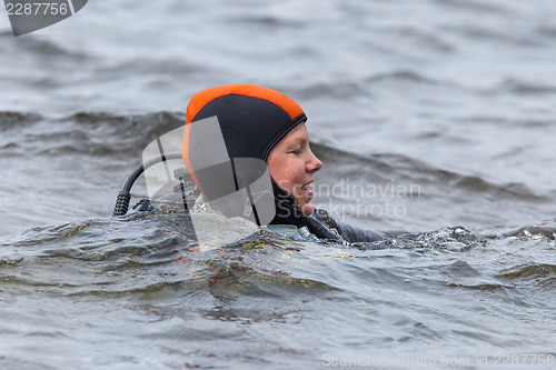 Image of Scuba gear, woman