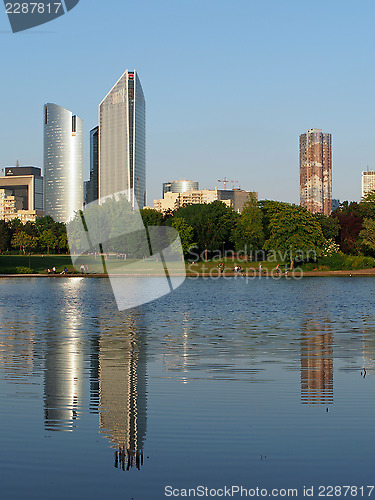 Image of La Defense Skyscrapers seen from Nanterre park, Paris june 2013