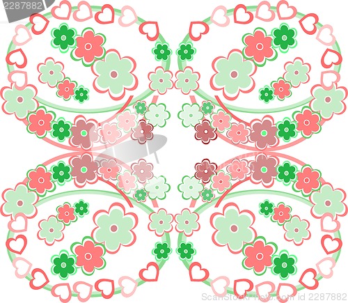 Image of Seamless flower pink retro background pattern